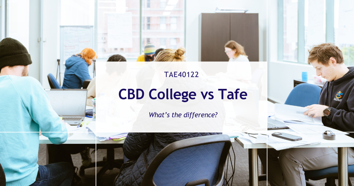 TAE40122 Certificate IV in Training and Assessment with CBD College vs TAFE (and other fee-free providers)